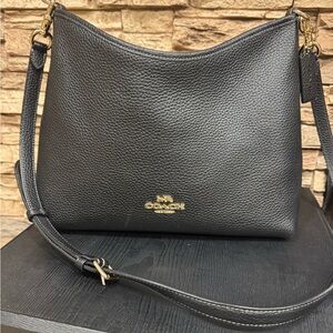 Coach Black Pebbled Leather Shoulder Bag